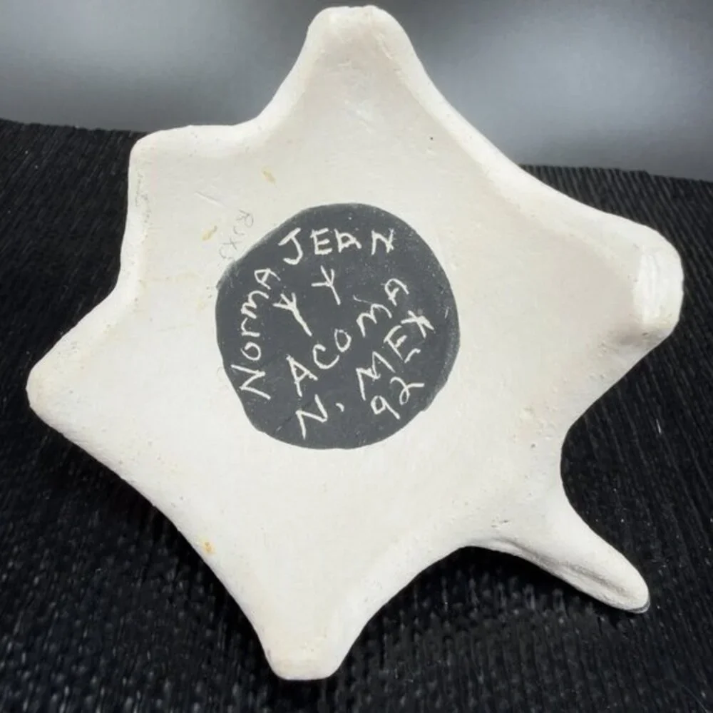 1992 Acoma Pottery Hand Made Signed Norma Jean Turtle Storyteller New Mexico VTG